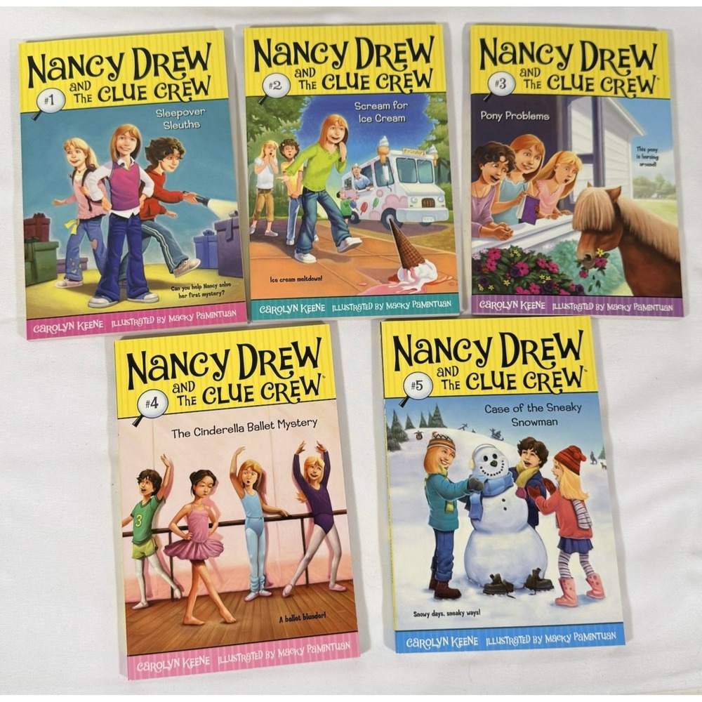 Aladdin Nancy Drew and the Clue Crew Kids Books 1-5 Yellow Mystery Box Set